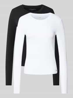 Tommy Hilfiger Regular fit shirt met lange mouwen van katoenmix in een set van 2 stuks