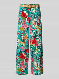 Christian Berg Woman Wide leg stoffen broek met bloemenprint