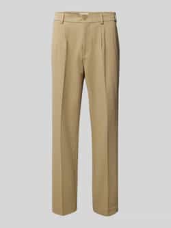 Casual friday Regular fit bandplooibroek met elastische band model 'PIERCE'