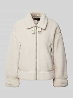 Only Regular fit jack van teddybont met details van imitatieleer model 'MICHELLE'