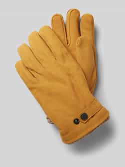 Hestra Leren handschoenen met label in reliëf model 'Bergvik'