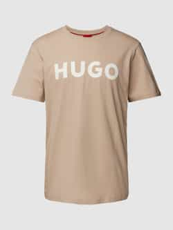 HUGO Regular fit T-shirt met motiefprint en logoprint