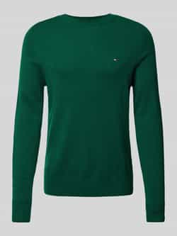 Tommy Hilfiger Groene Trui Lamswol Ronde Hals Stijl Green Heren