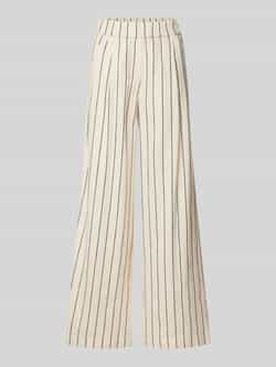 LANIUS Wide leg linnen broek met elastische band
