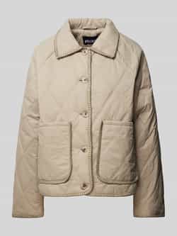 Pieces Regular fit gewatteerd jack met naden met statement op de zomen model 'NAIMA'