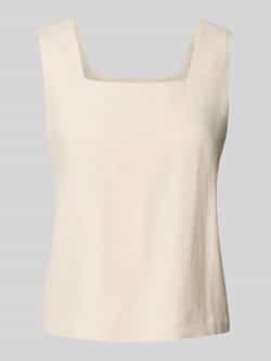 My Essential Wardrobe Top met bandjes van een mix van linnen en viscose met vierkante hals
