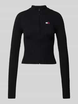 TOMMY JEANS Vest TJW ZIP-THRU CABLE CARDIGAN met kabelpatroon logo-badge