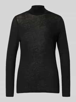 comma Shirt met lange mouwen en geribde opstaande kraag