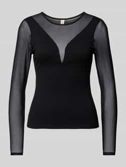Only Regular fit shirt met lange mouwen en mesh details model 'BECKI'