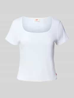 Levi's T-shirt met labeldetail en diepe ronde hals