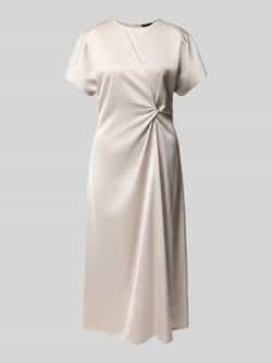 Comma Midi-jurk van viscosemix met knoopdetail
