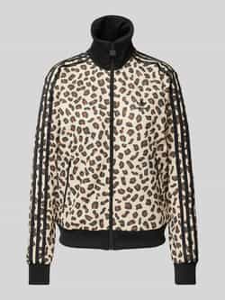 Adidas Originals Leopard Firebird Zwarte Rits Sweater Black Dames