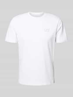 Emporio Armani EA7 Witte Katoenen T-shirt met Logo White Heren
