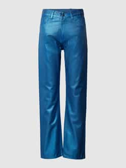 G-Star RAW metallic Viktoria coated high waist straight jeans luna blue metal coating