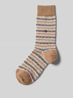 Burlington Sokken met labeldetail model 'Fair Isle'