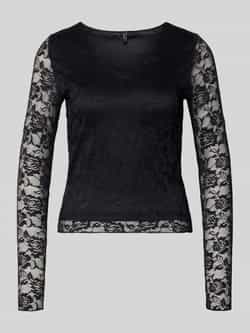 Vero Moda Slim fit shirt met lange mouwen in kantlook model 'IBEN'