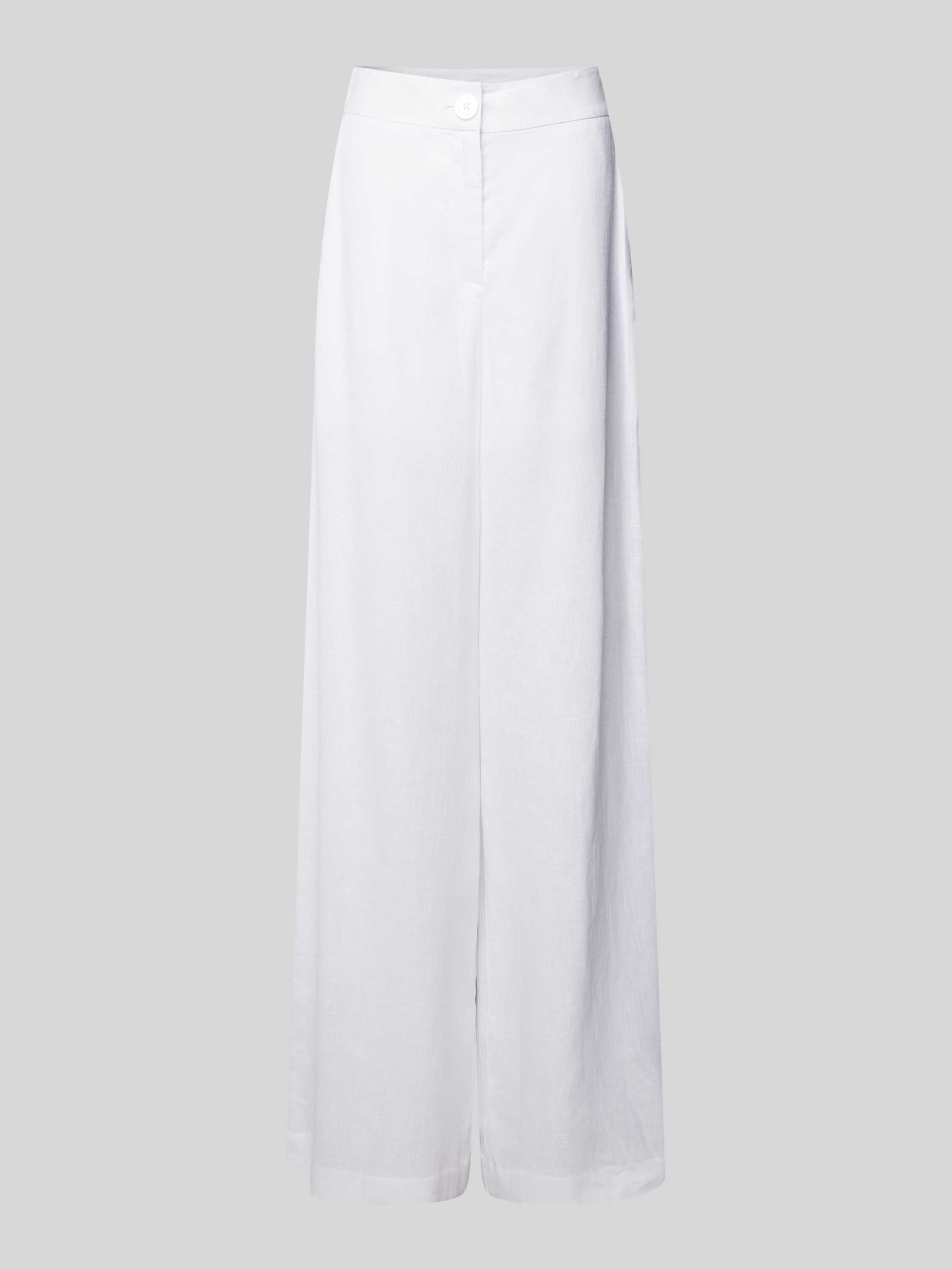 Emporio Armani Witte Linnen Wijde Pijp Broek White Dames