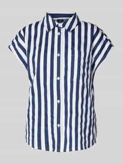Monari Regular fit blouse met kapmouwen en borstzak