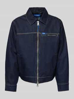 Hugo Blue Jeansjack met ritssluiting