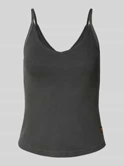 G-Star RAW Spaghetti Strap Rib Top Zwart Dames