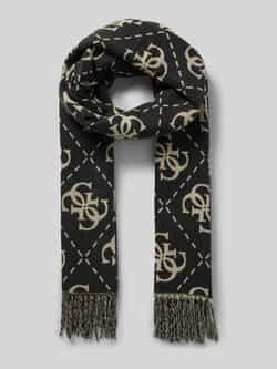 GUESS sjaal met logoprint zwart