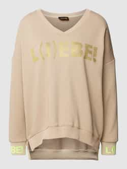 Miss goodlife Sweatshirt met siersteentjes model 'L(I)EBE'