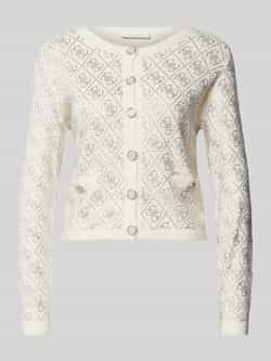 Guess Wit Gebreid Kleding Knoopsluiting Herfst Winter White Dames