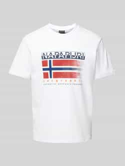 Napapijri T-shirt met label- en statementprint model 'S-KREIS'