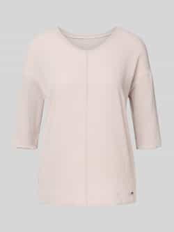 Marc Cain Relaxed fit T-shirt van een mix van katoen en elastaan met siernaad