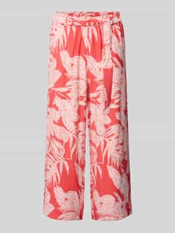 Comma Wide leg stoffen broek met strikceintuur