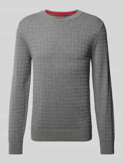 HUGO Gebreide pullover met structuurmotief model 'Scoult'