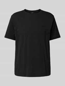 GABBA T-shirt met geribde ronde hals