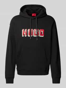 HUGO Hoodie met labelprint model 'Diqerio'