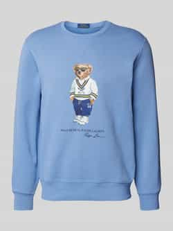 Polo Ralph Lauren Blauwe Katoenen Sweatshirt met Polo Bear Blue Heren