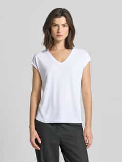Damen Shirt 3/4 Arm V-Ausschnitt - Baumwolle Basic Oberteil Lässig Casual
