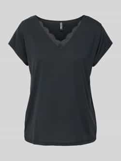 Pieces Regular fit T-shirt met V-hals model 'KAMALA'