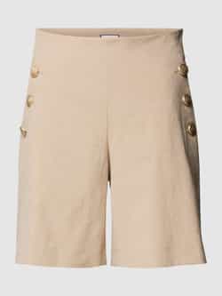 Seductive High-Waist Bermuda Shorts met knoopdetails Beige Dames