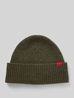 HUGO Beanie van scheerwol met labelpatch model 'Xola'