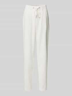 Q S designed by Stoffen broek met elastische band en rechte pijp
