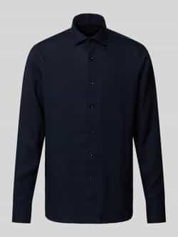 OLYMP SIGNATURE SLIM FIT Slim fit linnen overhemd met kentkraag model 'Sykia'