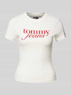 Tommy Jeans Witte Katoenen Geregenereerde Tops & T-Shirt White Dames