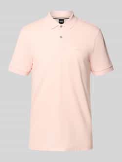 Hugo Boss Biologisch Katoenen Geborduurd Poloshirt Pink Heren