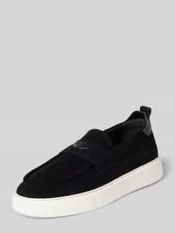 Antony Morato Loafers van leer met labelpatch model 'METAL ROWAN'