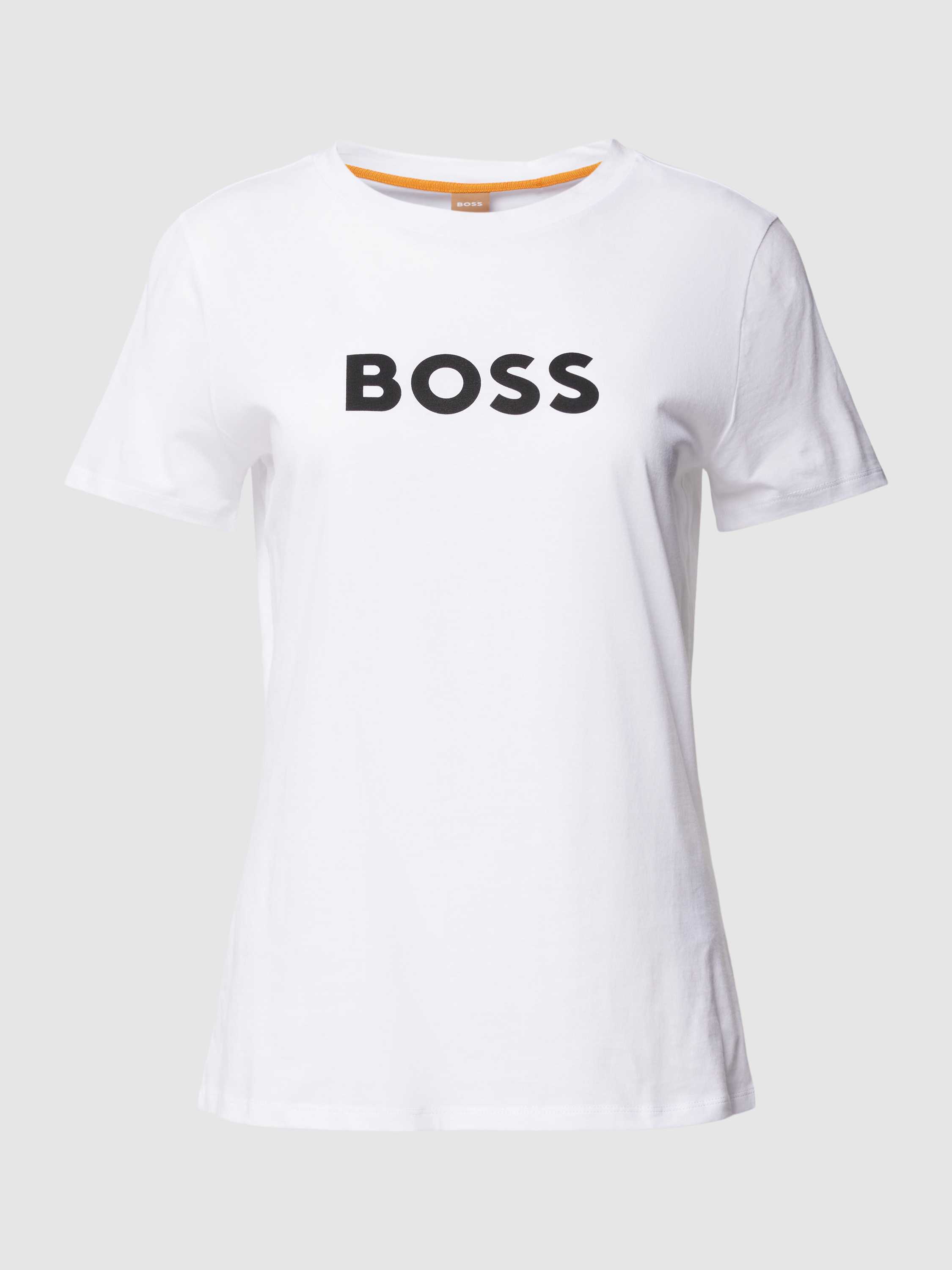 Boss Orange Regular fit T-shirt met labelprint en korte mouwen