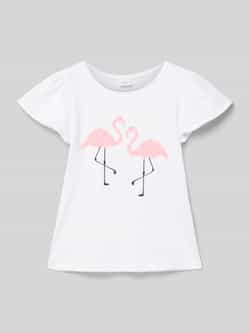 S.Oliver T-shirt met printopdruk wit Meisjes Katoen Ronde hals Printopdruk 104 110