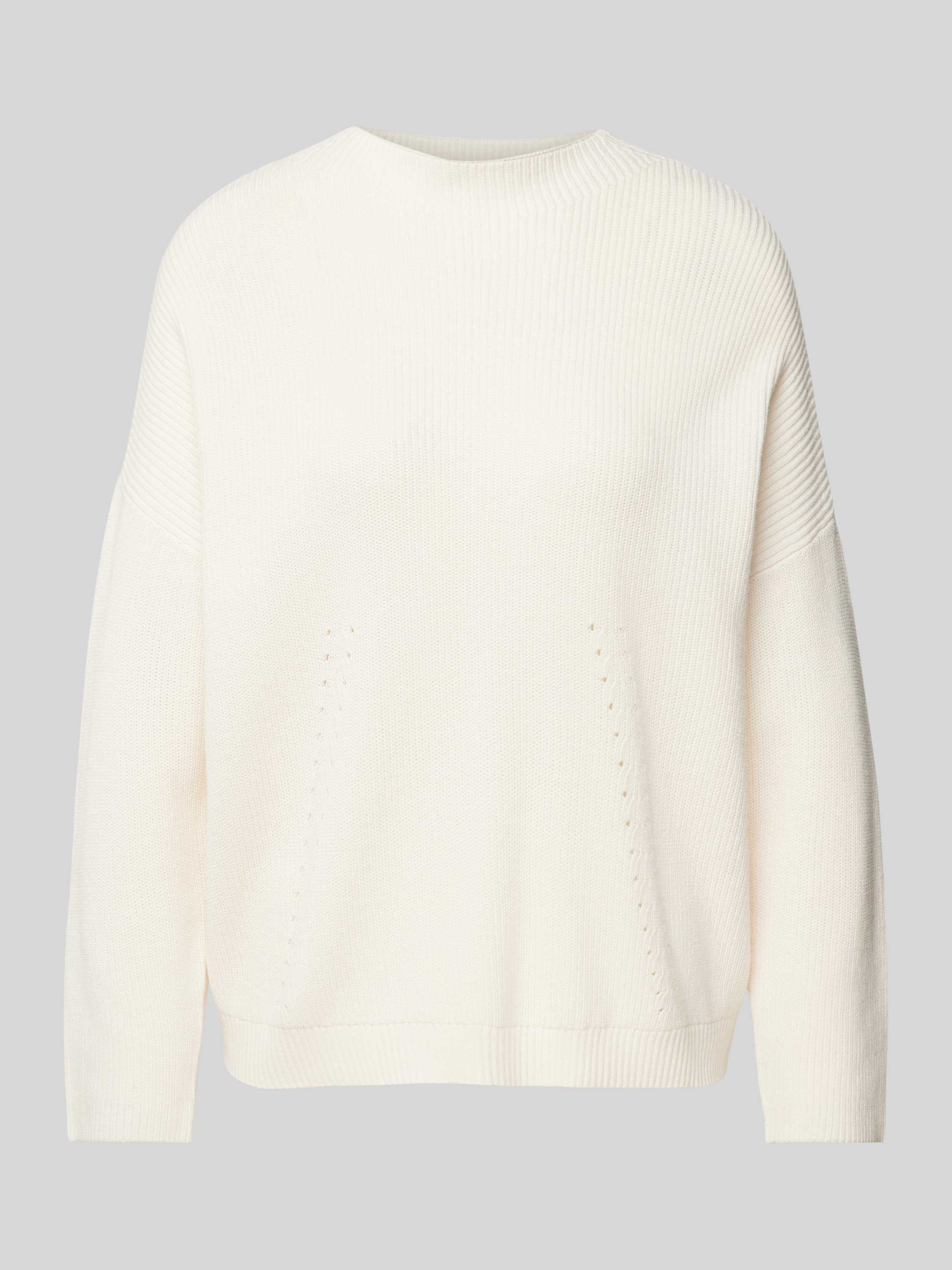 Armani Exchange Mock Neck Gebreide Trui met Geperforeerde Details White Dames