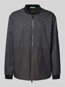 BOSS Green Regular fit lange bomberjack met tweewegritssluiting