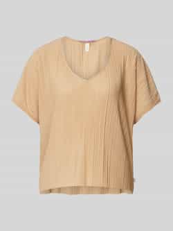 QS T-shirt met plissévouwen