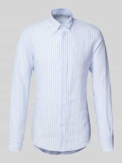 Profuomo Slim fit linnen overhemd met button-downkraag