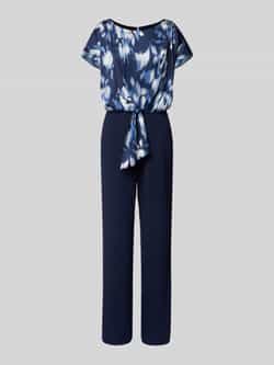 Swing Gedrukte Satijnen Top Jumpsuit Blue Dames